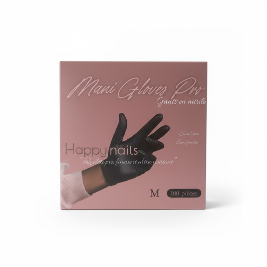 Mani Gloves Pro – Gants en nitrile noirs professionnels | Happy Nails